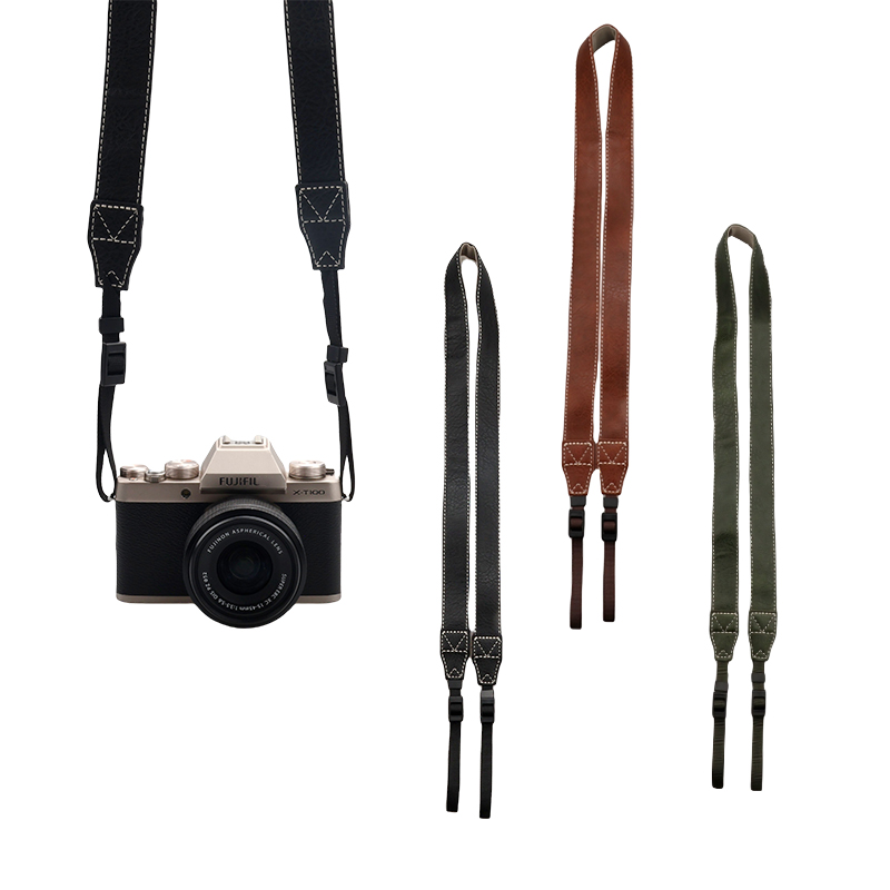 Camera Strap Leather - ユニバーサル調節可能なヴィンテージ Pu レザーカメラショルダーネックストラップベルトソニー/ニコン/キヤノン一眼レフカメラストラップアクセサリー