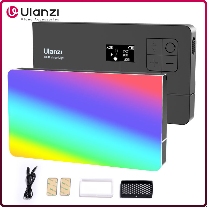 Video Led Light Panel - ルanzi-写真およびカメラ用のLEDビデオライトlt002,7インチ,反転ランプrgb 2500-9000k,ハニカム付き,4000mah