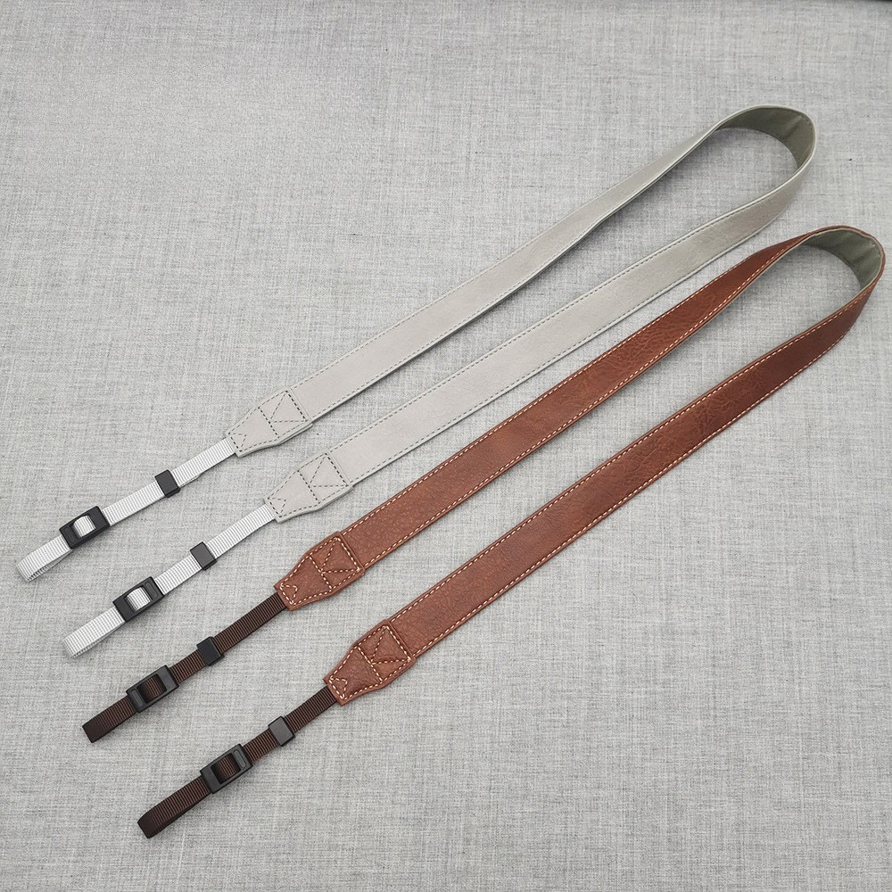 Camera Strap Leather - PU レザーカメラショルダーストラップレトロ調節可能なマイクロシングルストラップソニー/ニコン/キヤノン一眼レフカメラストラップアクセサリー