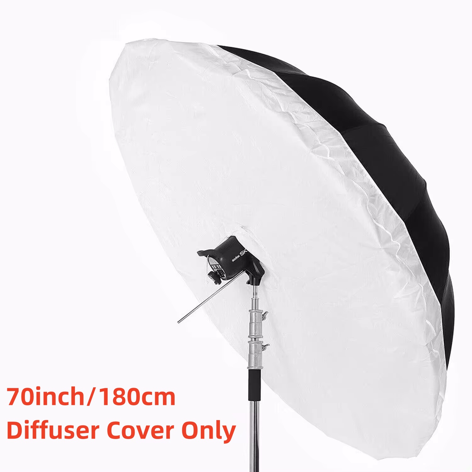 Photography Umbrella Diffuser - 白い生地のソフトボックスライトディフューザーカバーのみ、スタジオ写真、パラパラパラパラディフューザー、180cm、70インチ