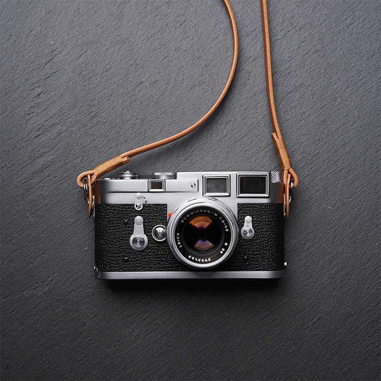 Camera Strap Leather - Mr.stone ハンドメイド 本革 カメラストラップ カメラショルダースリングベルト (巻き付け式)