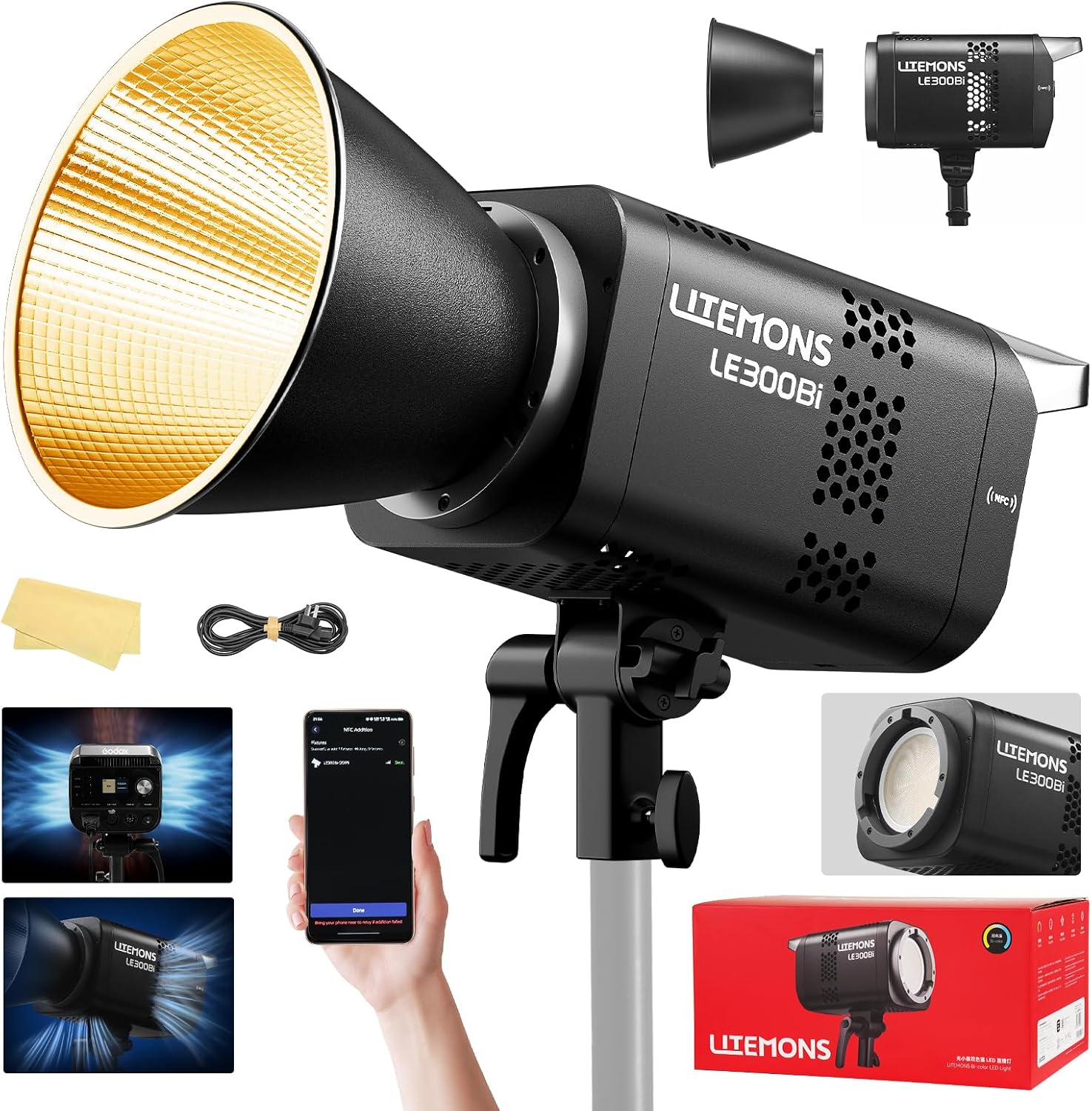 Video Led Light Panel - RGB LEDビデオ照明キット、3個セットのスタジオビデオライト（パネル付き）、アプリ制御、3200K-5600K、8つのシーンライトモード、YouTube写真撮影照明用