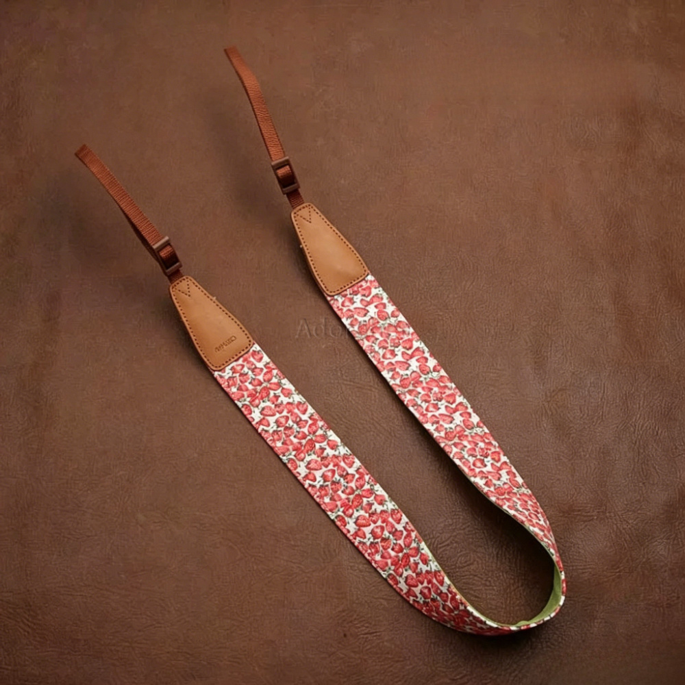 Camera Strap Leather - 本革カメラストラップ 調節可能なユニバーサルカメラネックショルダーベルト DSLR/ミラーレスカメラ対応