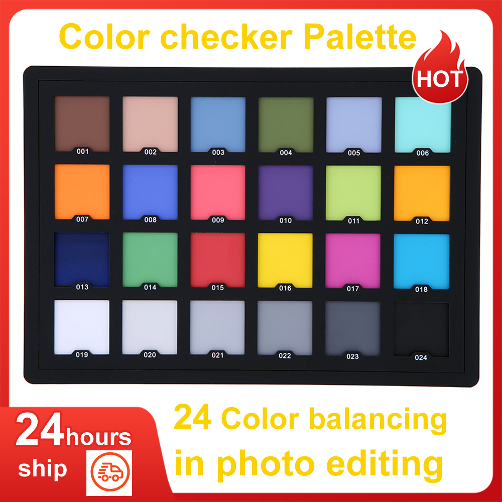 Photography Quiz - Andoer プロフェッショナル 24 カラーチェッカー パレットボードカードテスト、写真編集のバランスを整えるための優れたデジタル色補正用