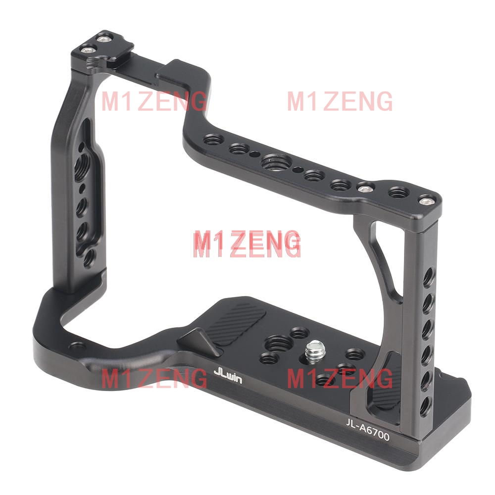 Camera Cage Baseplate - クイックリリースウサギケージリグハンドルフィルムアームサポートブラケットスタビライザーソニー A6700 カメラビデオ LED マイク三脚