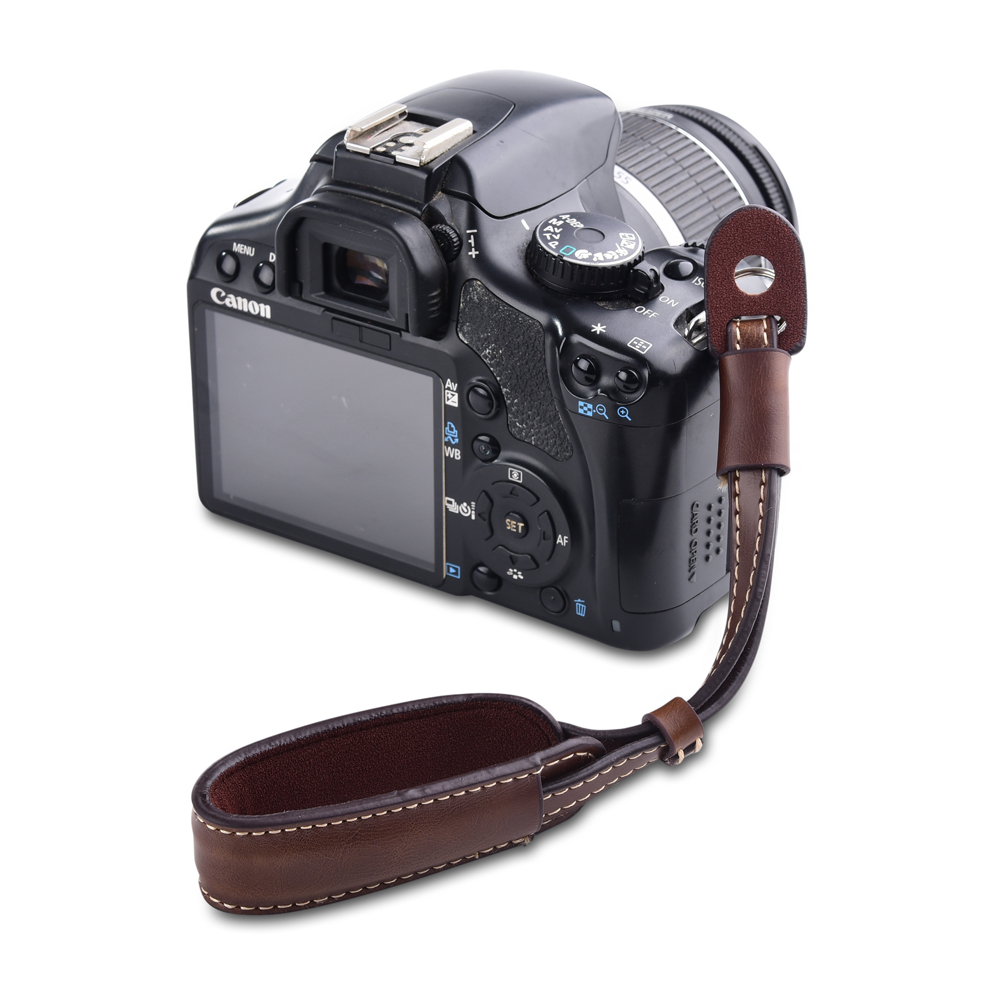 カメラ革ハンドリストストラップグリップ金属リングパナソニック - Camera Strap Leather のレビューと価格