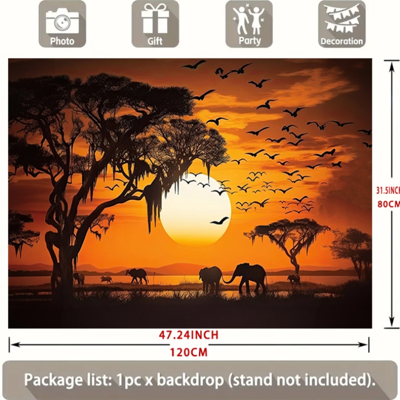 セレンゲティの夕日サファリタペストリー アフリカのサバンナ野 - Photography Aesthetic のレビューと価格