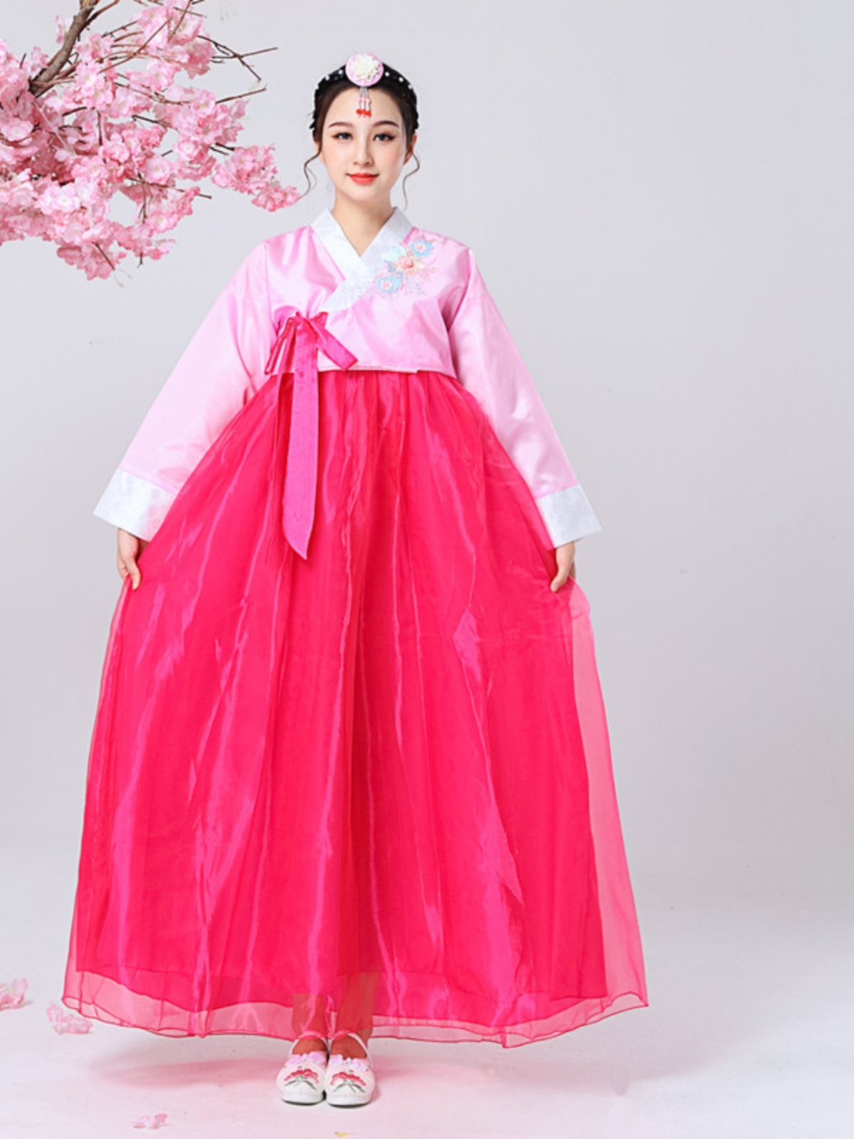新しい韓国宮廷燕子女性の伝統的な舞踊衣装学生パフォーマンスセ - Photography Outfit のレビューと価格