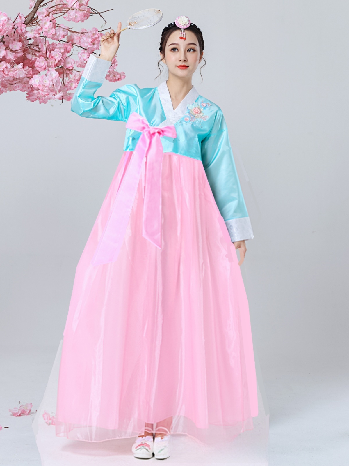 新しい韓国宮廷燕子女性の伝統的な舞踊衣装学生パフォーマンスセ - Photography Outfit のレビューと価格