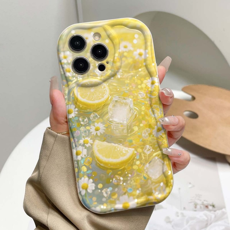 油絵レモンブロッサムアイスキューブ柄スマホケース Samsu - Photography Art のレビューと価格