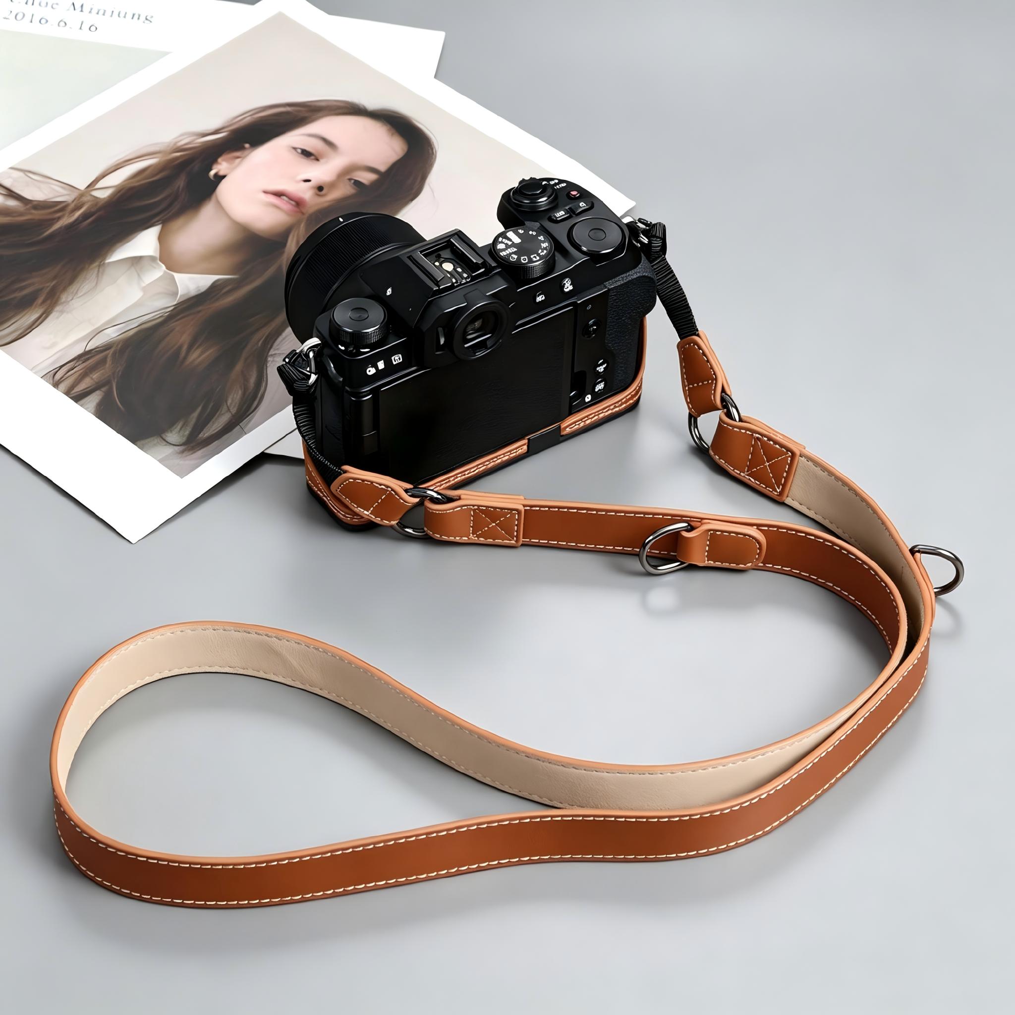 レトロオイルワックスレザーカメラストラップ ライカ、富士フイ - Camera Strap Leather のレビューと価格