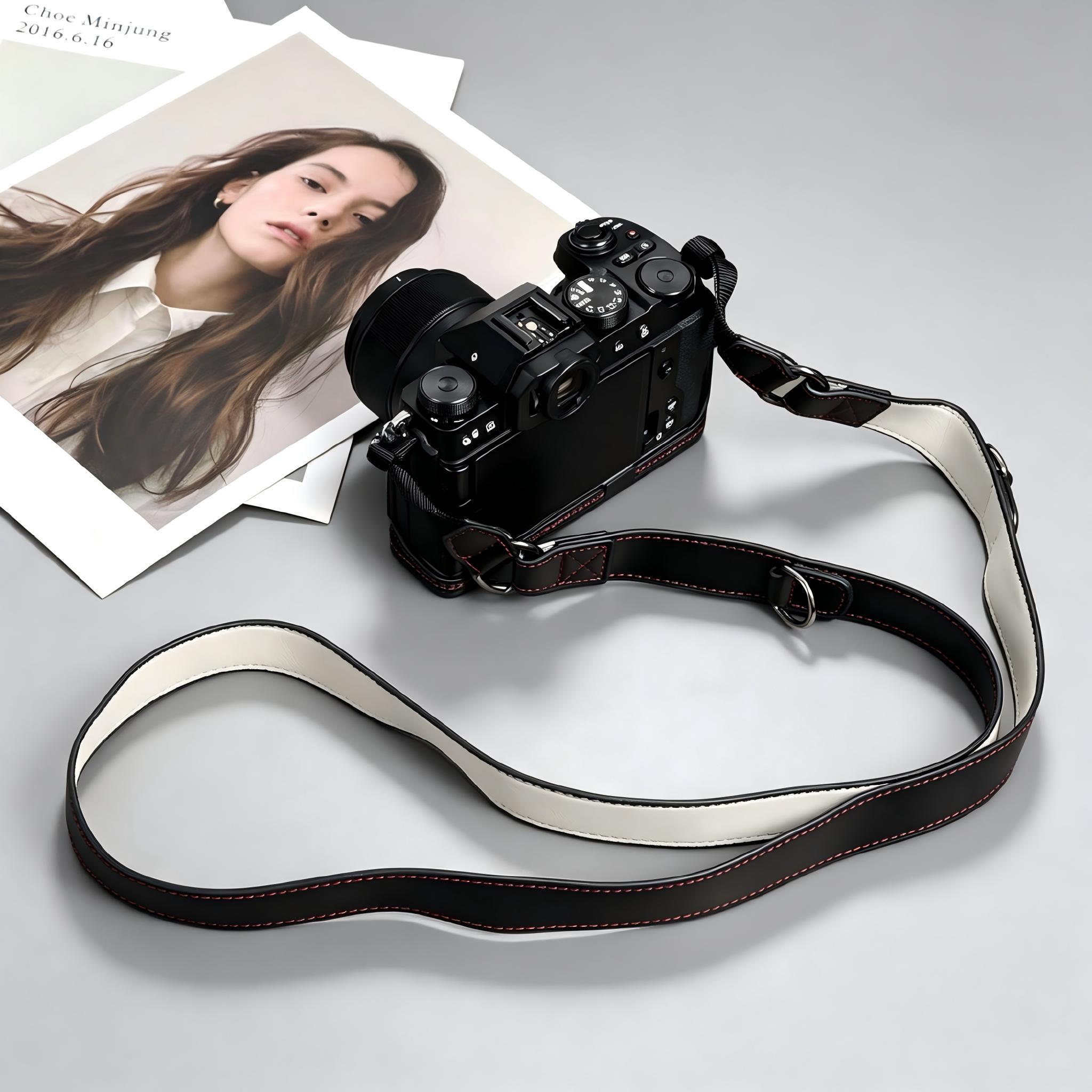 レトロオイルワックスレザーカメラストラップ ライカ、富士フイ - Camera Strap Leather のレビューと価格