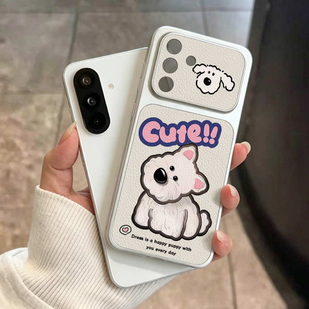 かわいい漫画犬柄のネックストラップ付きスマホケース、Sams - Camera Strap Leather のレビューと価格