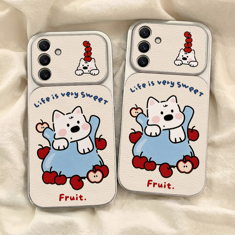 かわいい漫画犬柄のネックストラップ付きスマホケース、Sams - Camera Strap Leather のレビューと価格