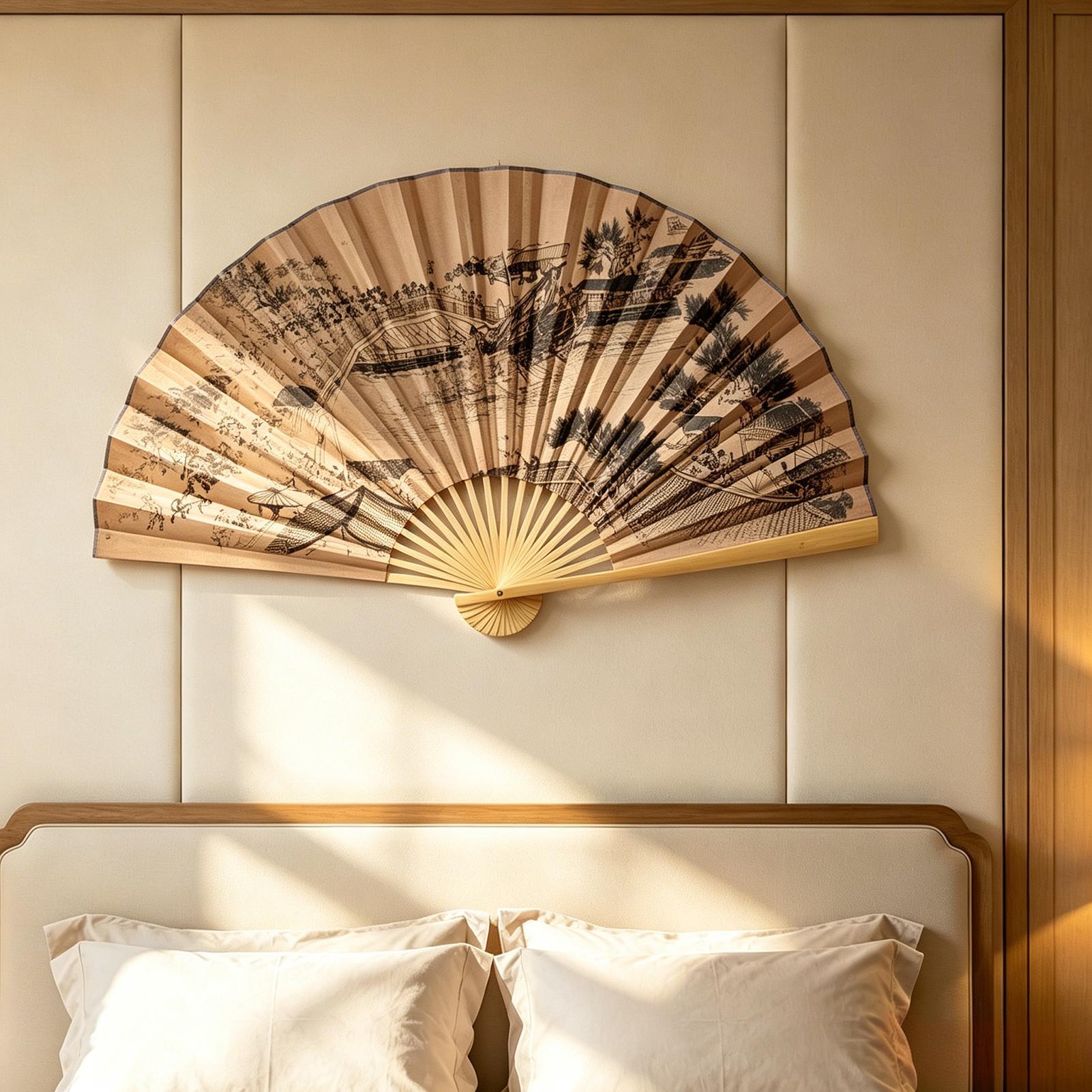 巨大壁掛け扇子 90x160cm 伝統的な中国風折りたたみ装 - Photography Aesthetic のレビューと価格