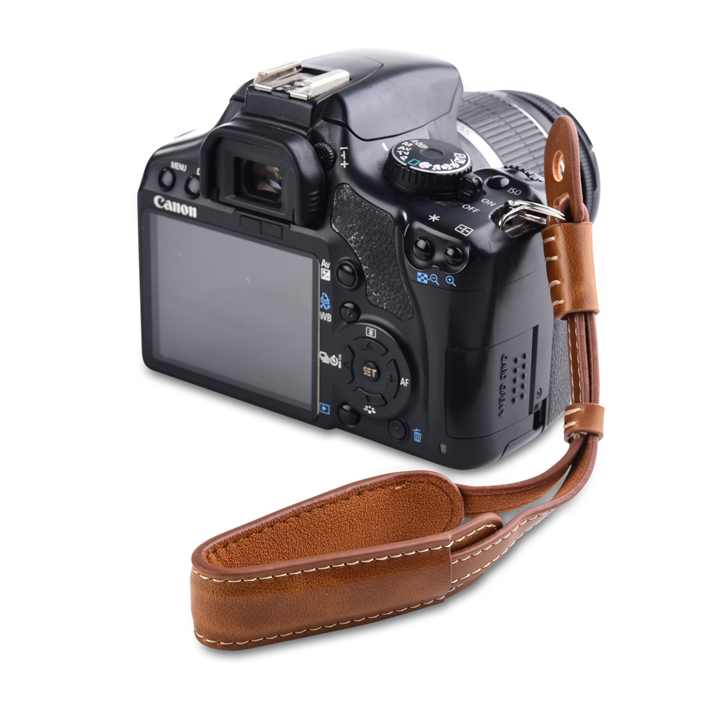 カメラ革ハンドグリップ金属リングリストストラップキヤノン E - Camera Strap Leather のレビューと価格