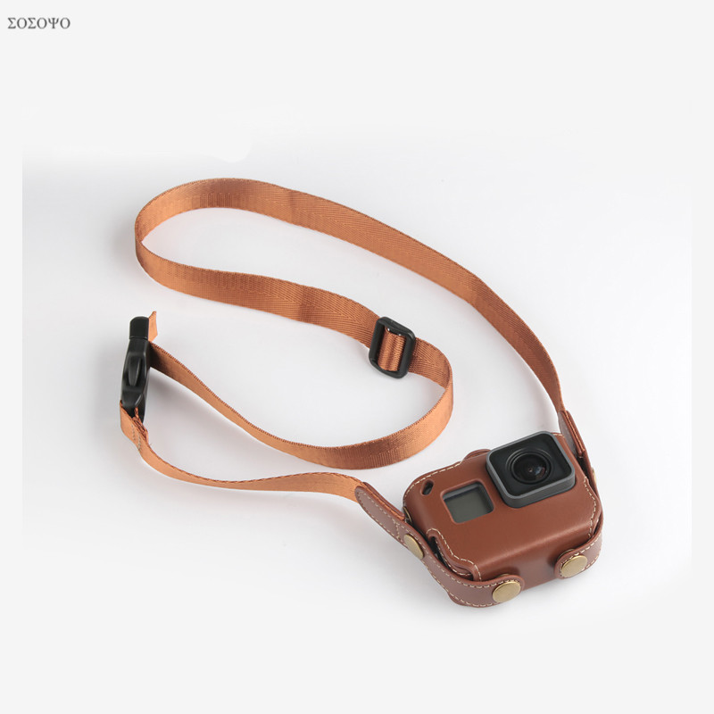 Gopro hero 7 6 5用puレザーケース,ショルダ - Camera Strap Leather のレビューと価格