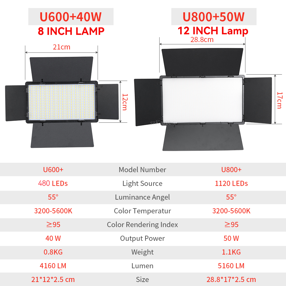 U800 u600 LEDフォトスタジオキット,写真パネル, - Video Led Light Panel のレビューと価格